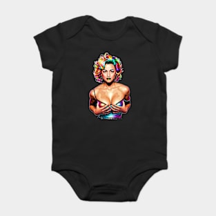 Madonna Pop Art Halftone Retro Baby Bodysuit